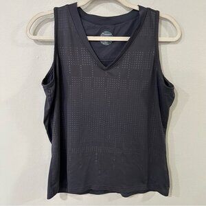 Bolle Dark Gray Boxy V-Neck Sleeveless Tennis Active Tank Top Women’s Large